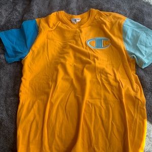 Champion yellow and two tone blue short sleeve
